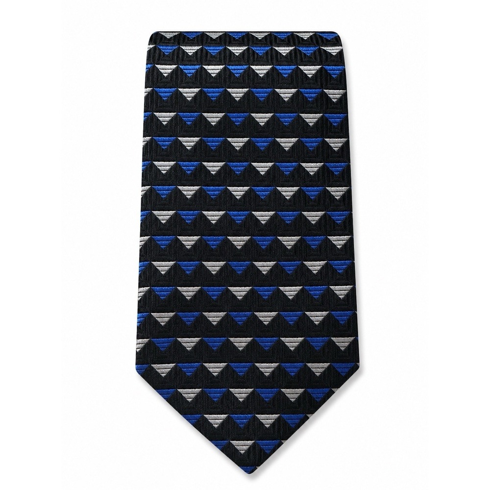Arrow 100% Silk Men's Tie Iridescent gold & silver diamonds on Blue  58x3 3/4"